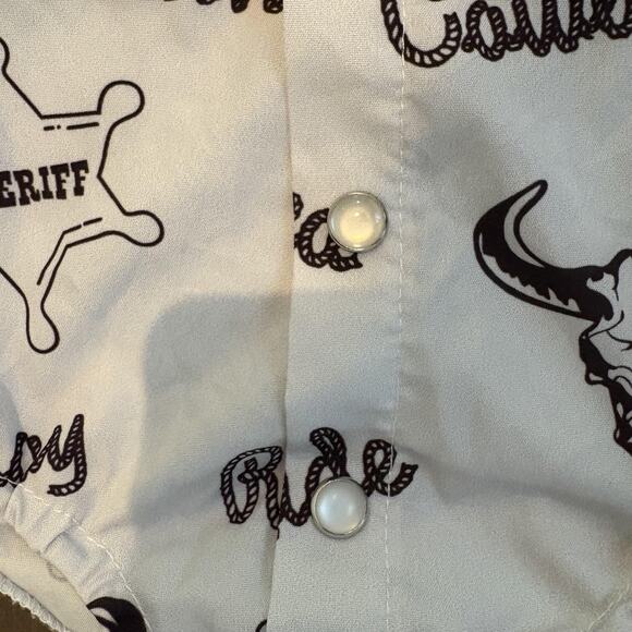 Shea Baby Cowboy Rodeo Western Snap Shirt Bodysuit Infant 3-6 Months Long Sleeve - Picture 4 of 8